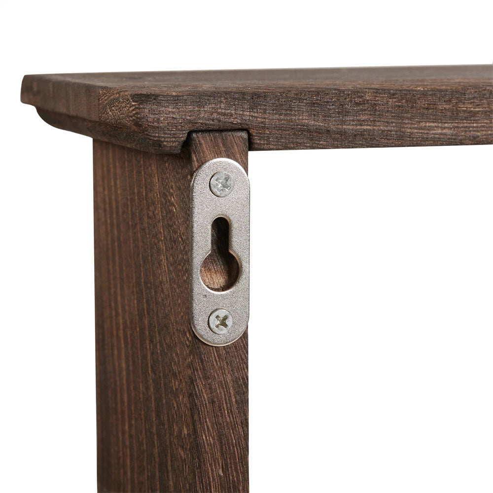Rustic Torched Wood 4-Tier Wall Hanging Spice Rack