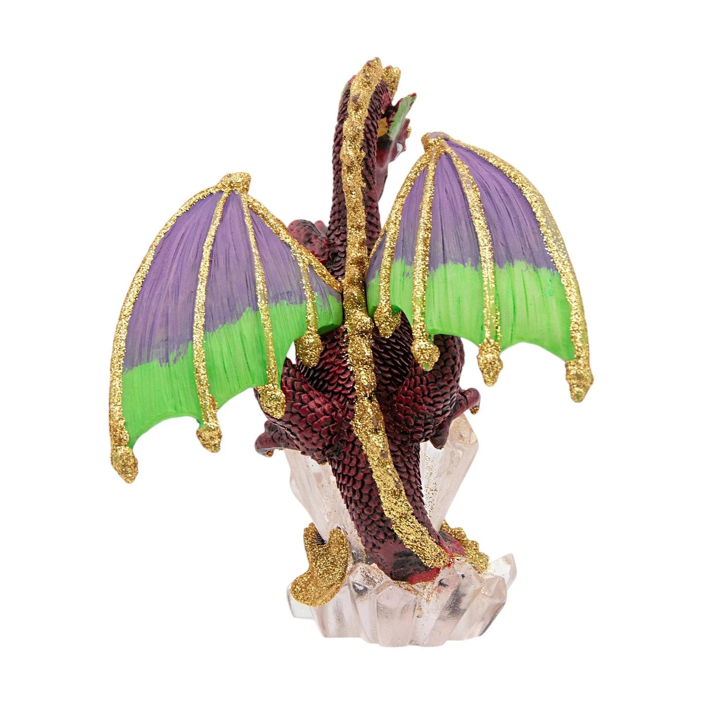 Mystical Dragons Wigfal Red Dragon Figurine with Illuminated Pedestal
