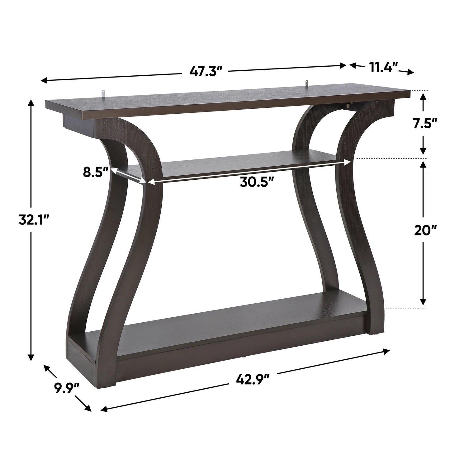 3-Tier 47" Console Table
