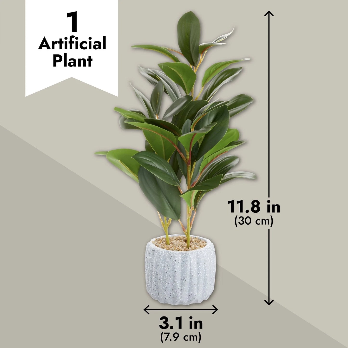 Artificial Potted Plant with Grey Cement Planter