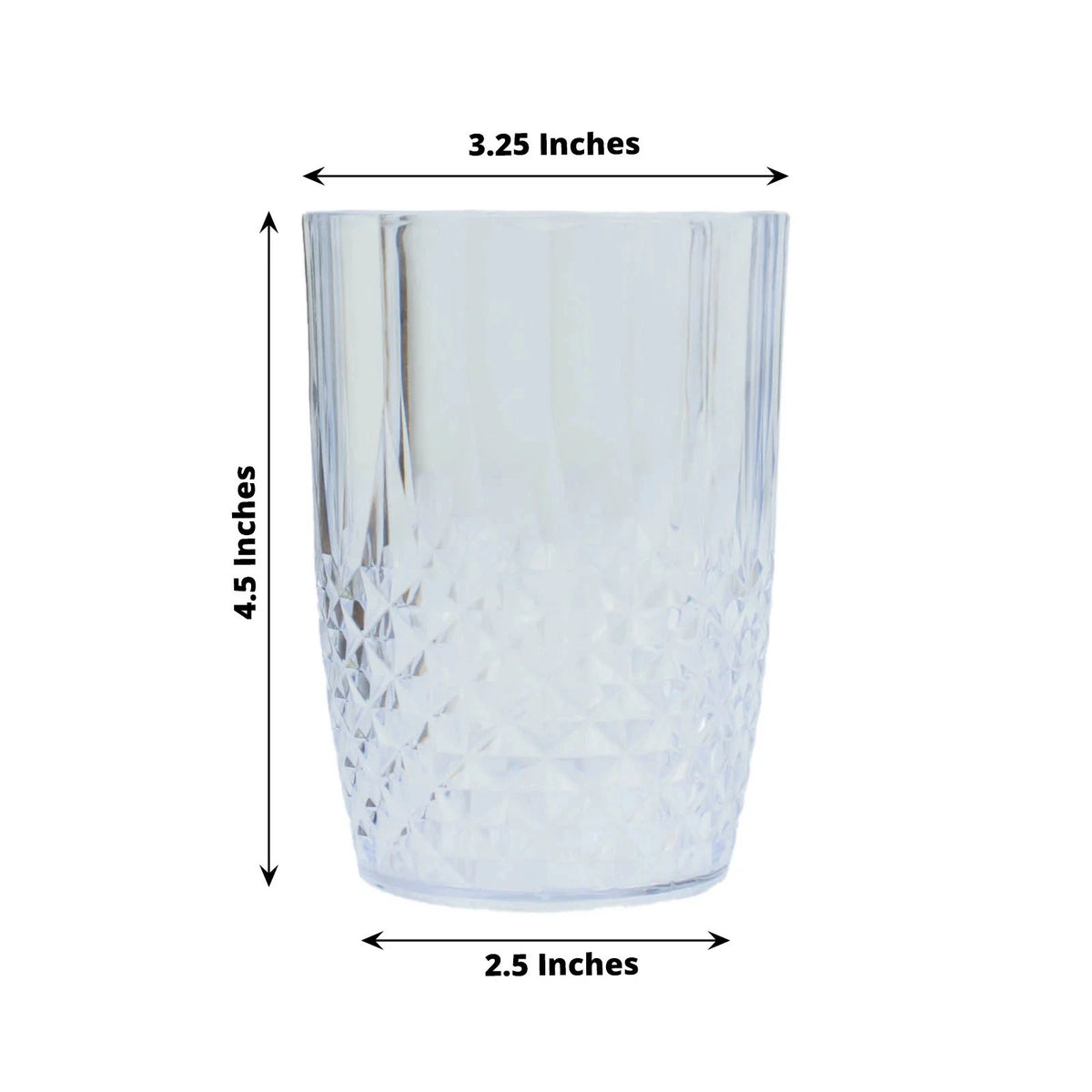Home Collection Pack of 6, 16 oz Crystal Clear Plastic Drinking Glasses Disposable Party Cups