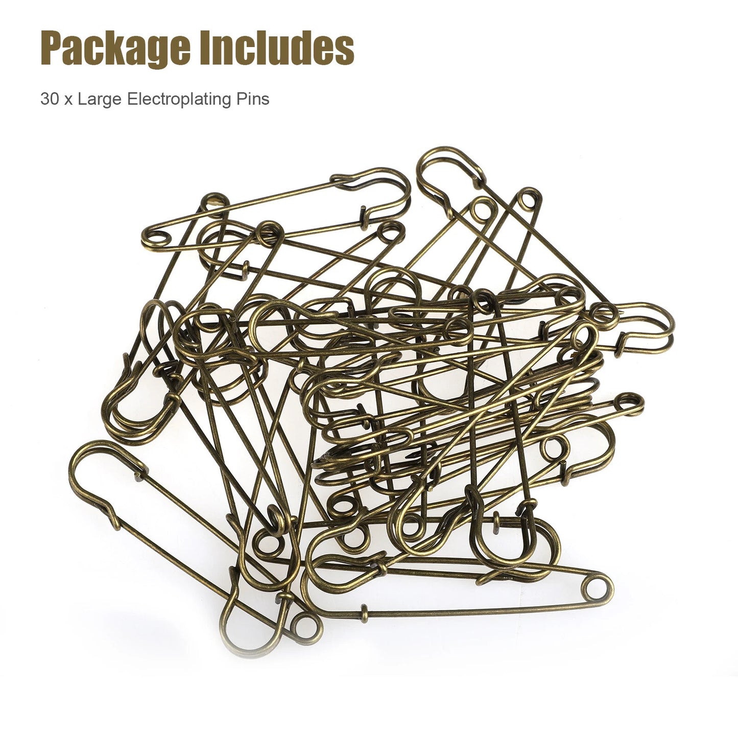 60 Pcs Large Safety Pins – Heavy Duty Stainless Steel