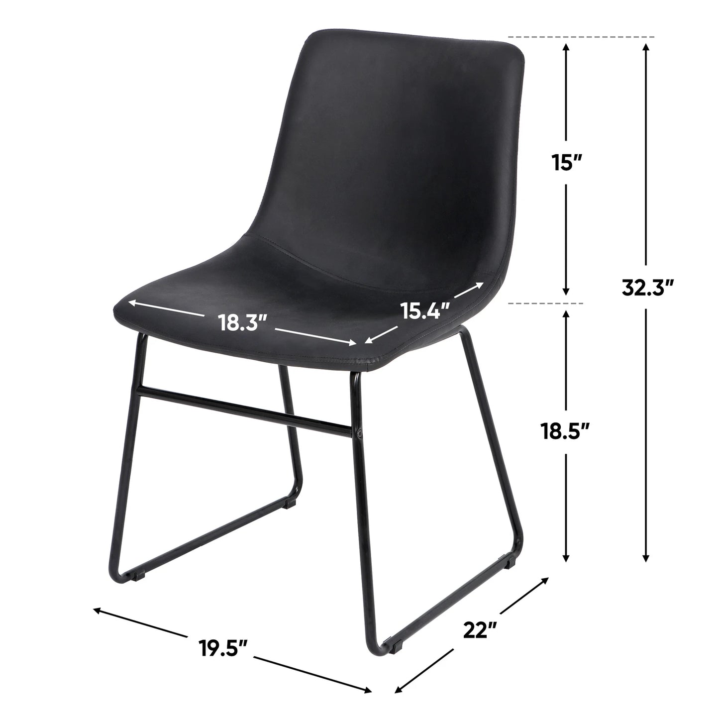 2-Pack Industrial Dining Chairs