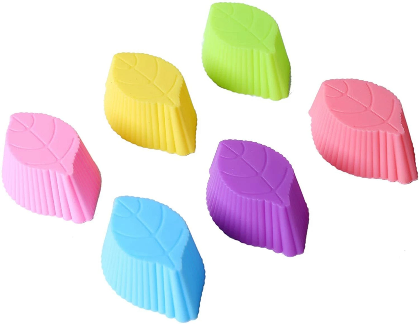 36-Pack Reusable Silicone Baking Cups Assorted Flowers