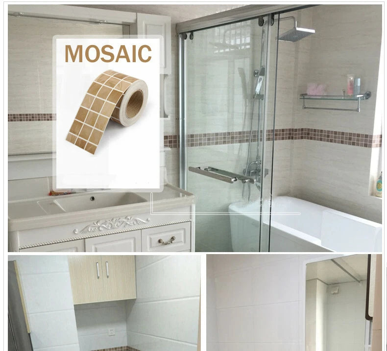 Self-Adhesive Mosaic Backsplash Waterproof 3D Wall Sticker