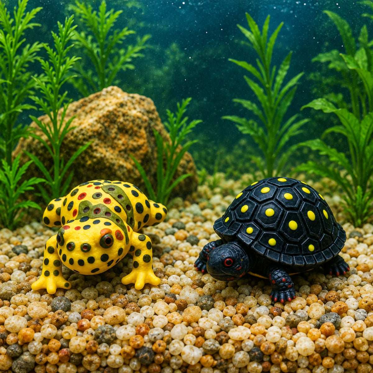 Home Collection 2-Pack Polyresin Frog and Turtle Figurines