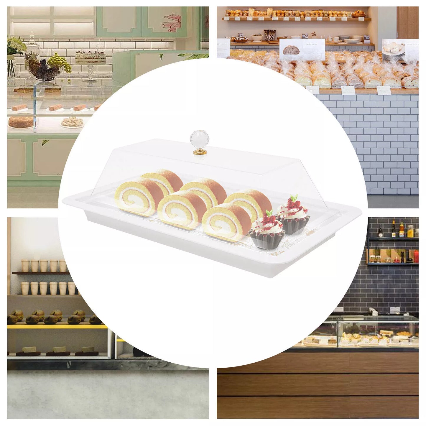 Acrylic Cake Stand Serving Tray with Lid