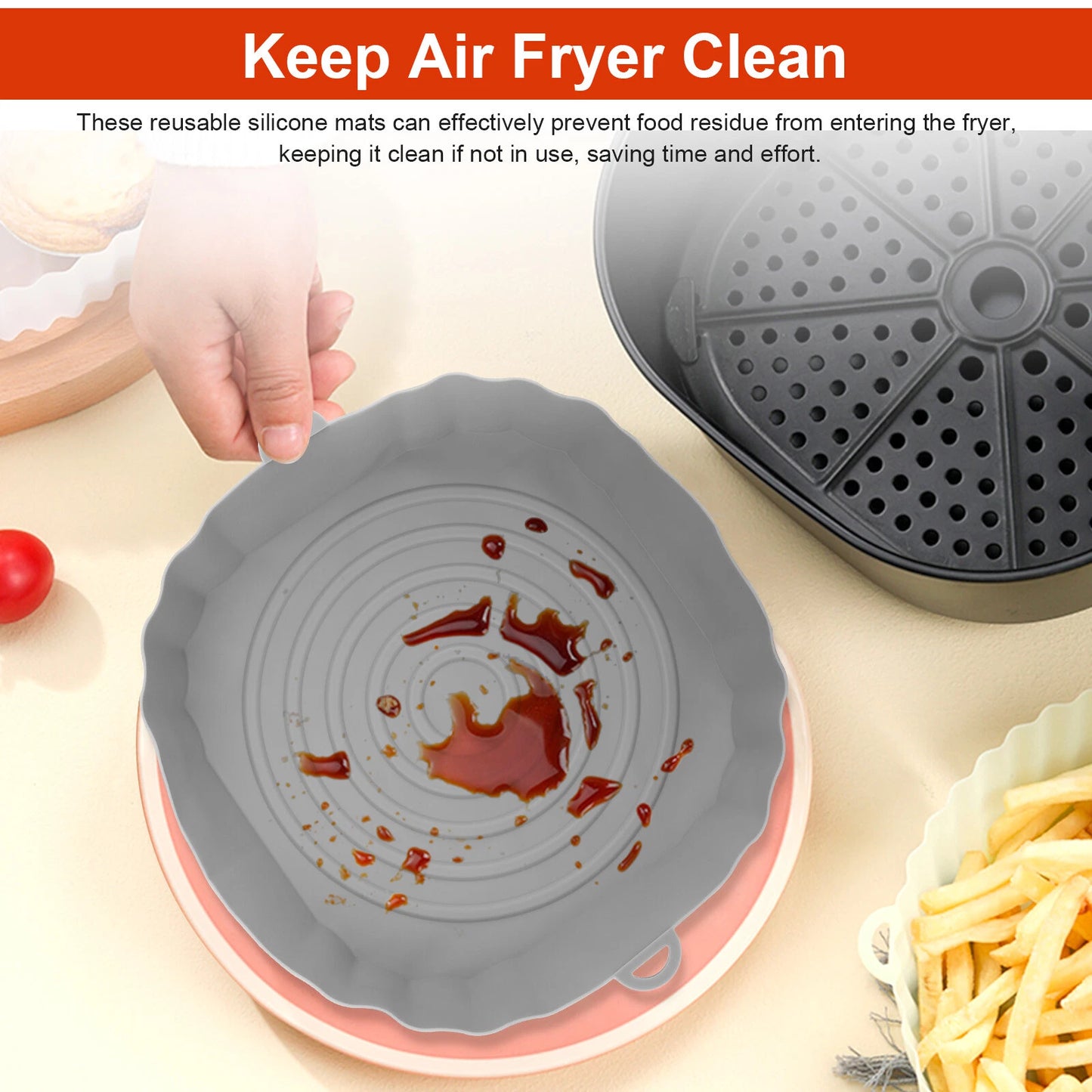 2-Pack Air Fryer Silicone Pot Baskets