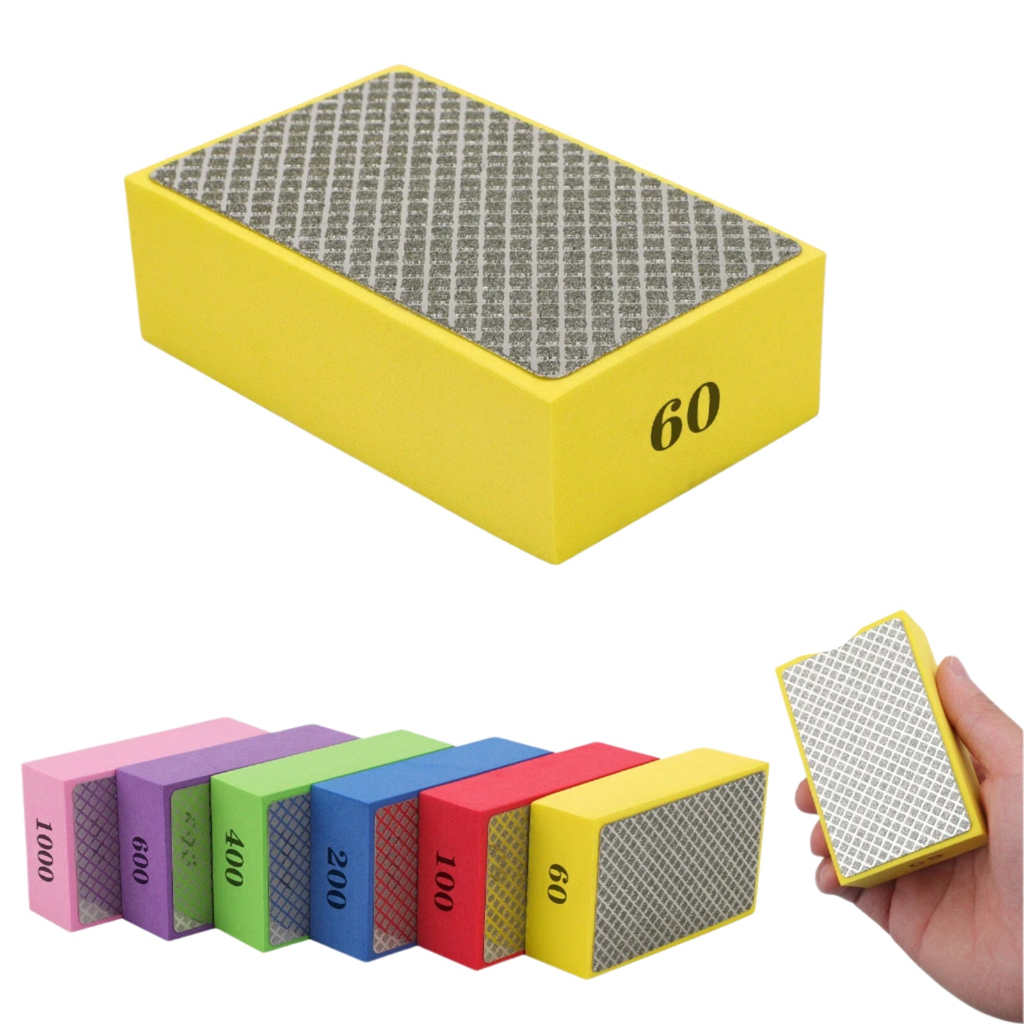 6-Pack Diamond Polishing Pads Sanding Blocks