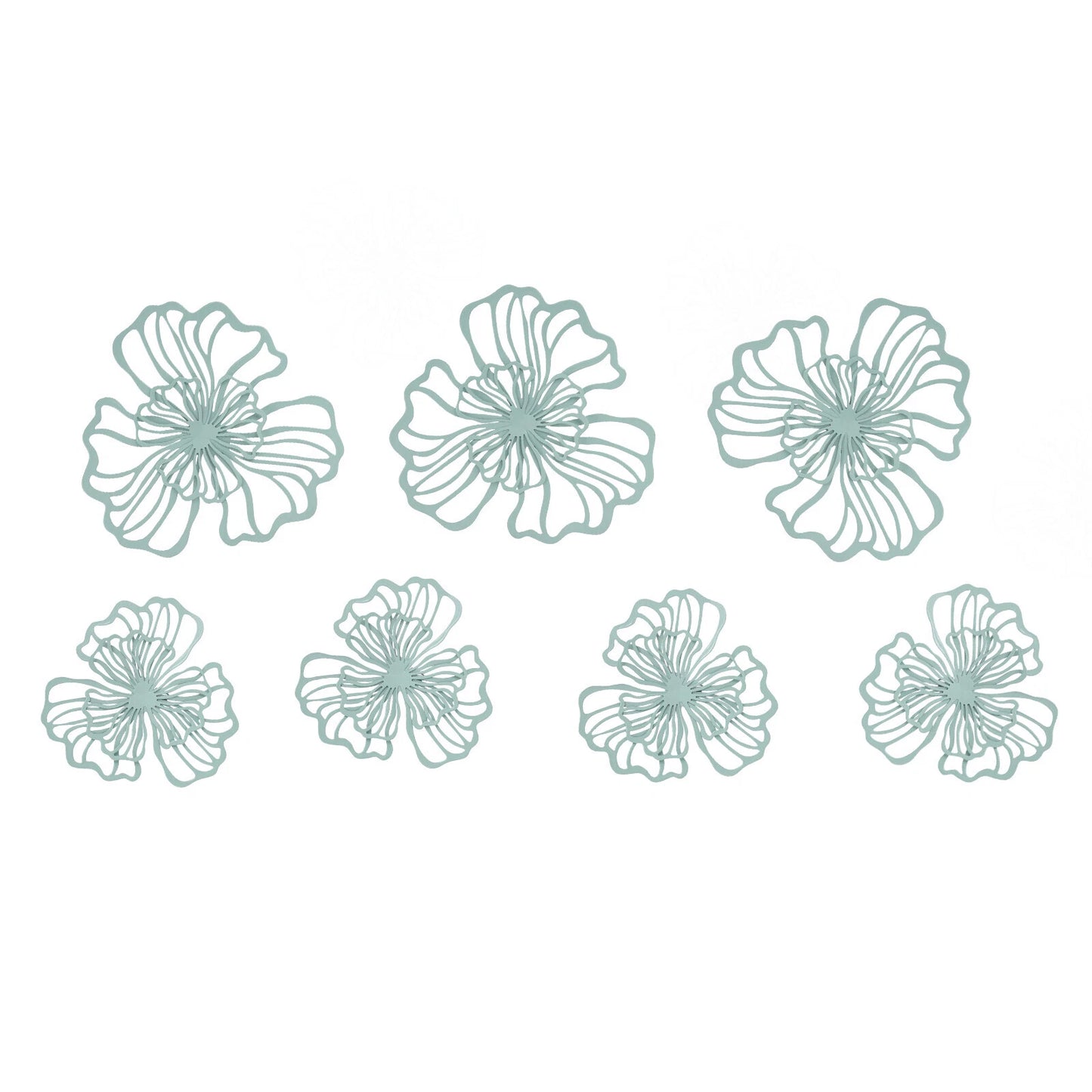 7-Piece Metal Wall Decor – Flower Wall Hanging Art