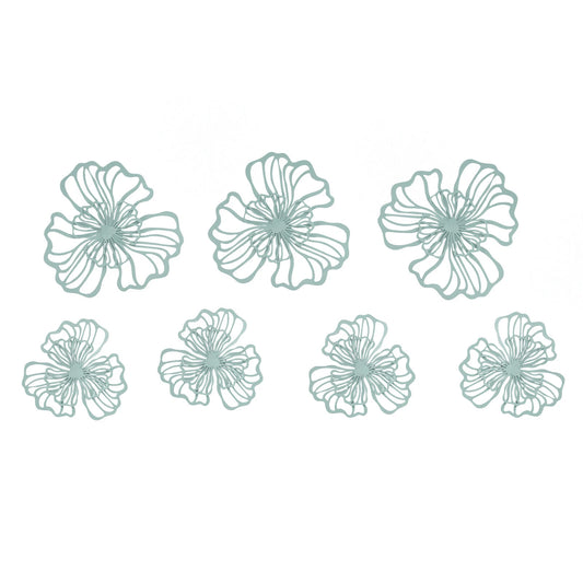 7-Piece Metal Wall Decor – Flower Wall Hanging Art