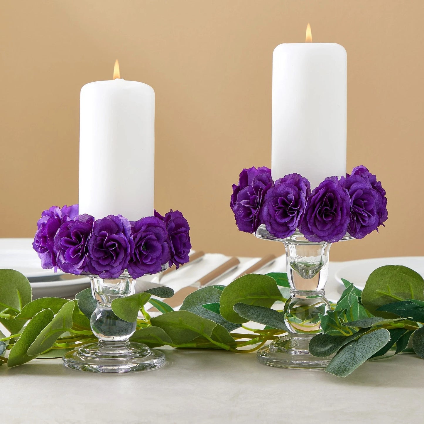 75-Pack Artificial Purple Silk Rose Heads