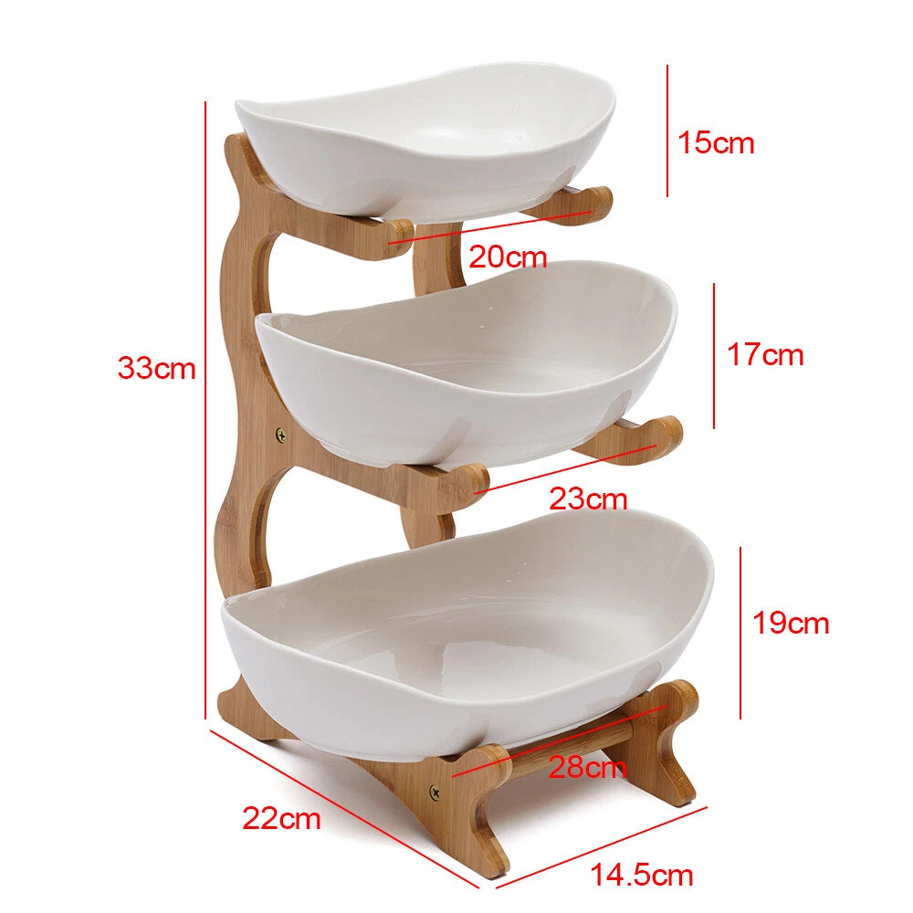 Modern Ceramic Candy Dish Three-Layer Rack