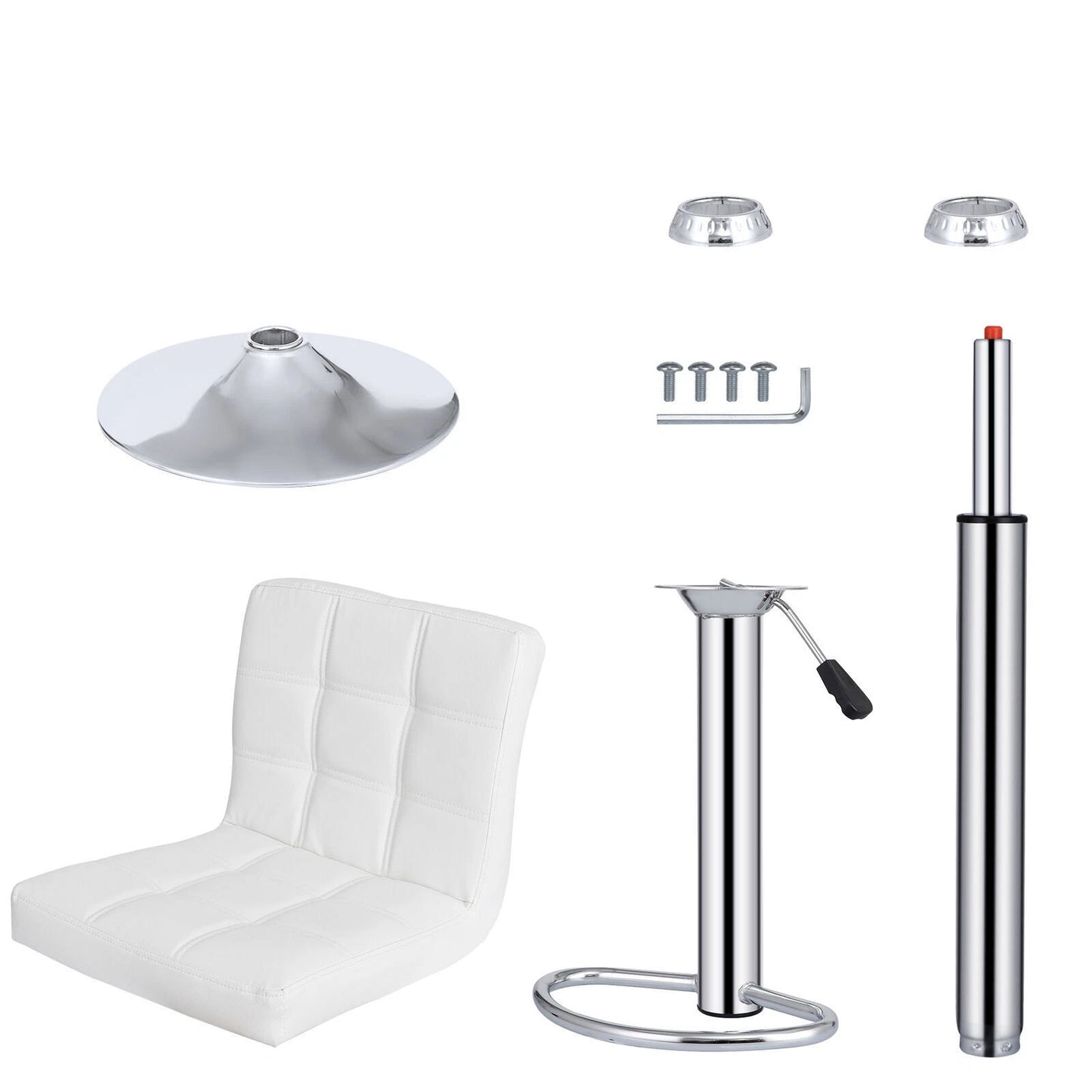 Set of 2 Adjustable Swivel Bar Stools with Footrest