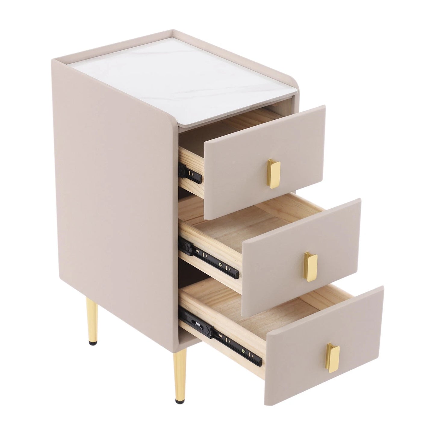Narrow Nightstand with Drawers – Bedside Table