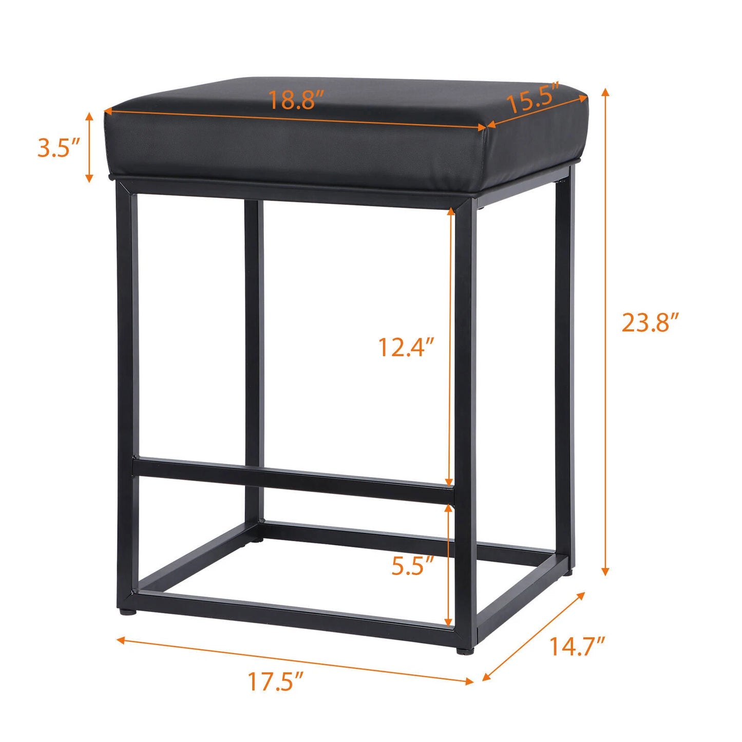 Set of 4 – 24" PU Leather Bar Stools