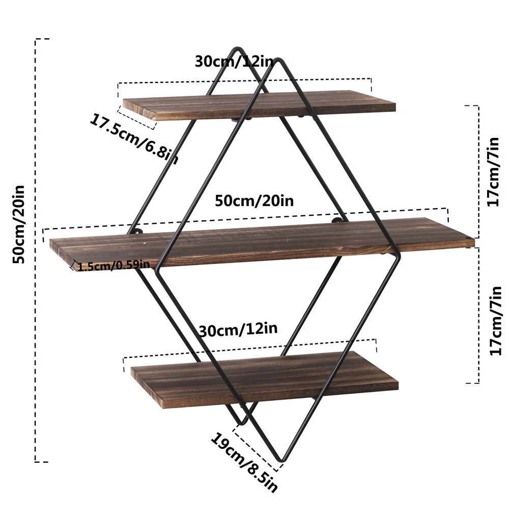 Heavy Duty 3-Tier Floating Wall Shelf
