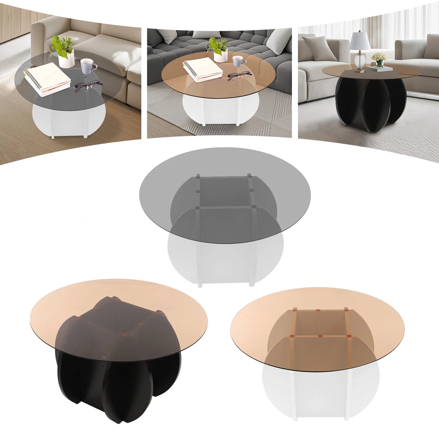 Round Glass Coffee Table – Tempered Glass
