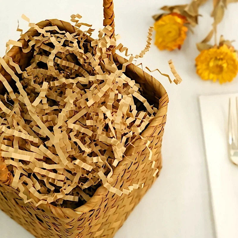 Natural 8 oz Crinkle Cut Kraft Paper Shreds