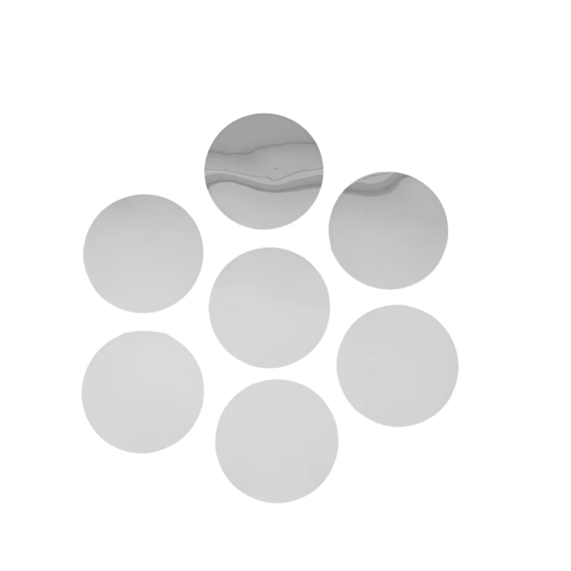 12 Silver 10" Round Acrylic Mirror Wall Decals