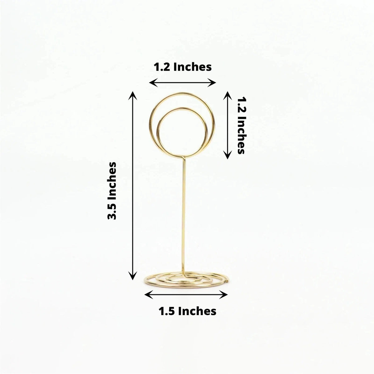Home Collection 10-Pack Gold Metal 3.5” Circle Place Card & Table Number Sign Holders