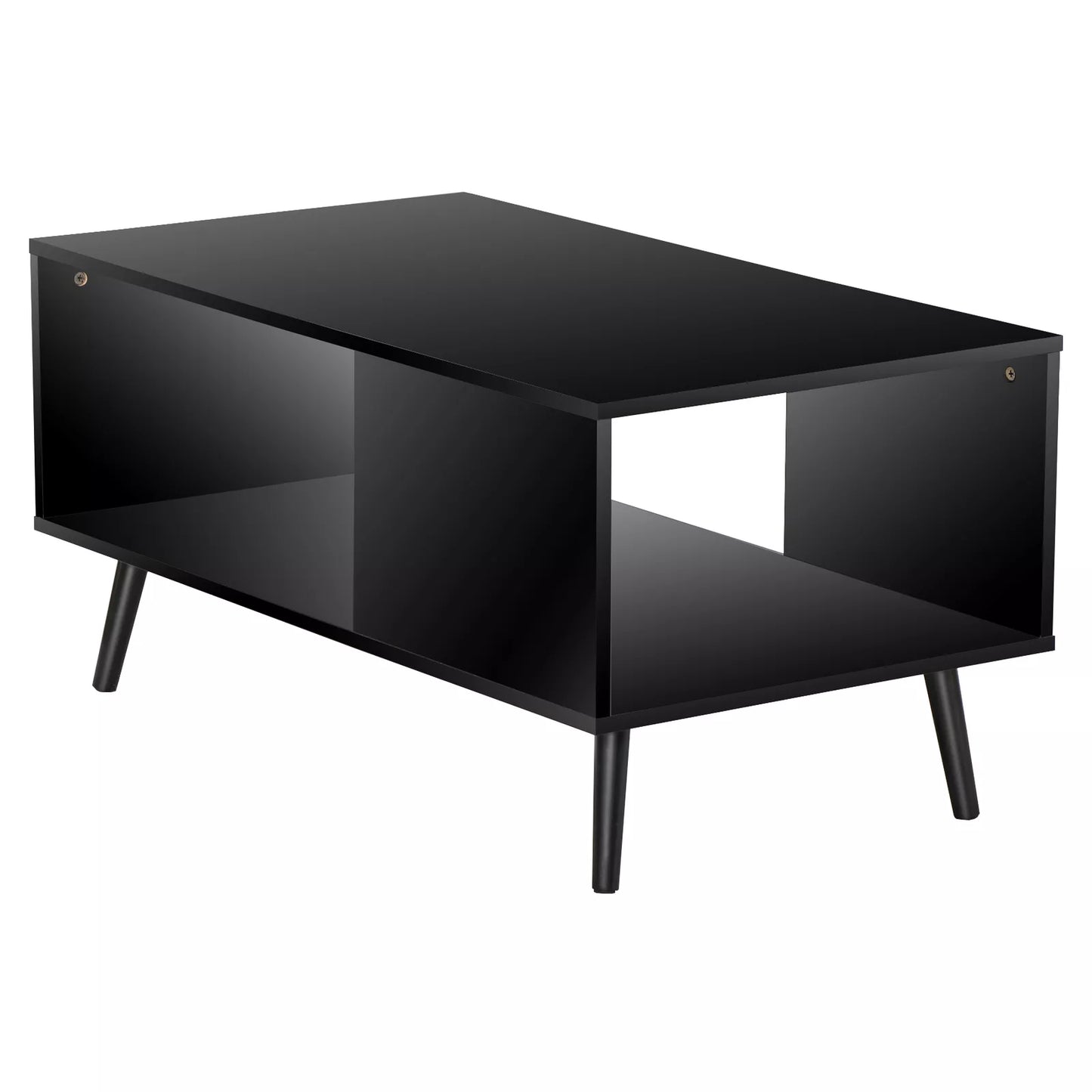 Industrial Coffee Table with Open Storage Shelf
