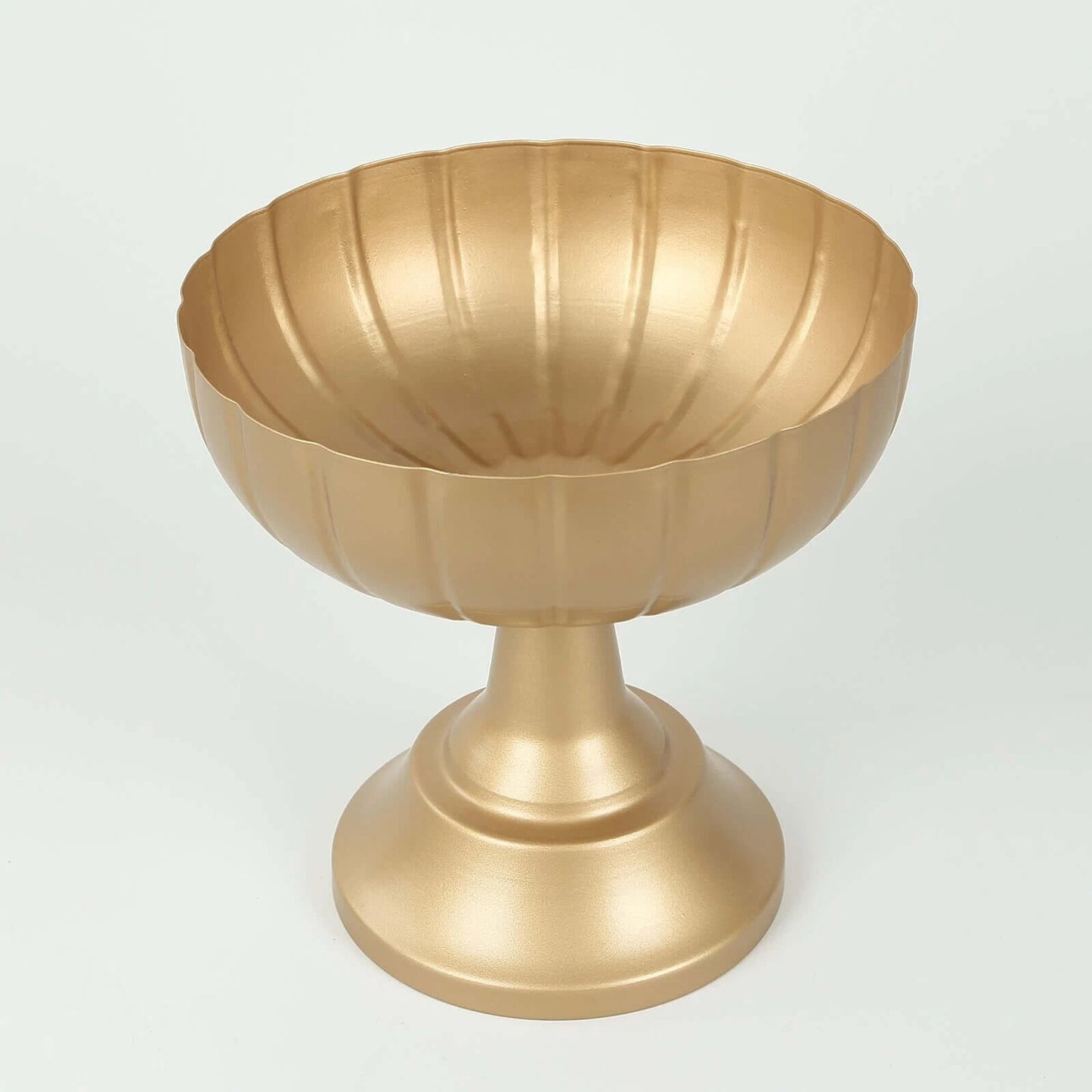 4 Gold Metal Grecian Urn Compote Pedestal Vases