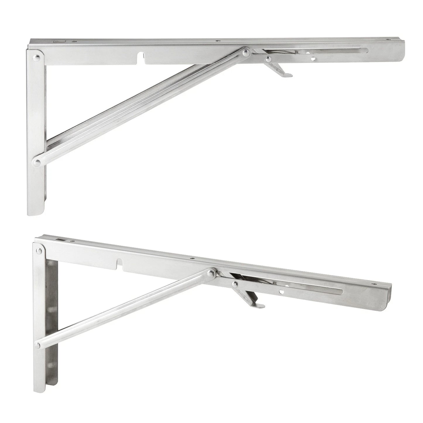 2x Folding Shelf L Brackets with Locking Hinge