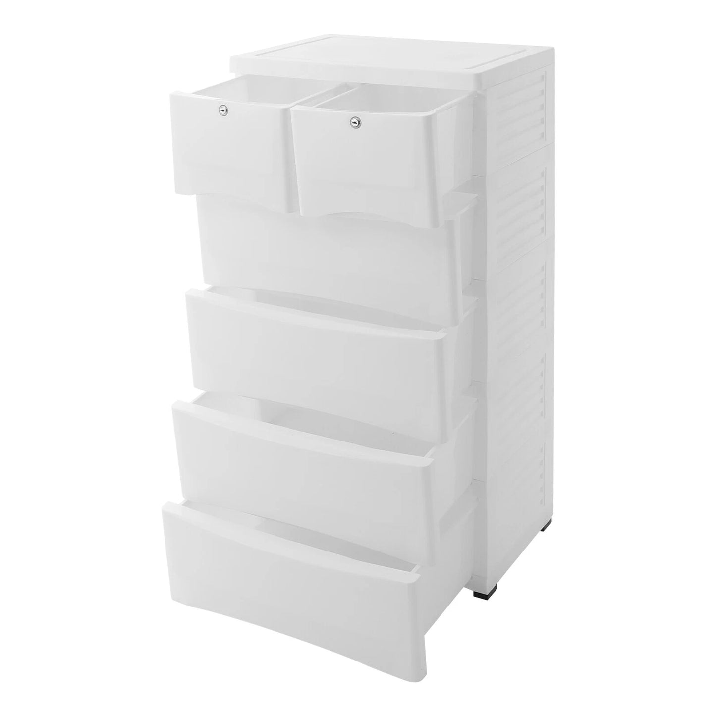 6-Drawer White Tall Dresser – Narrow Space-Saver Storage Chest