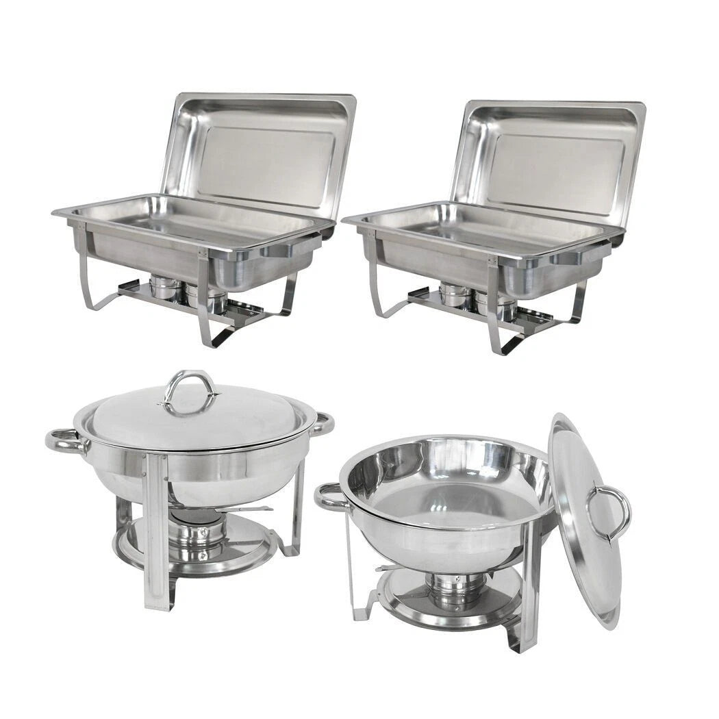4-Pack Stainless Steel Chafing Dish Buffet Warmer Set