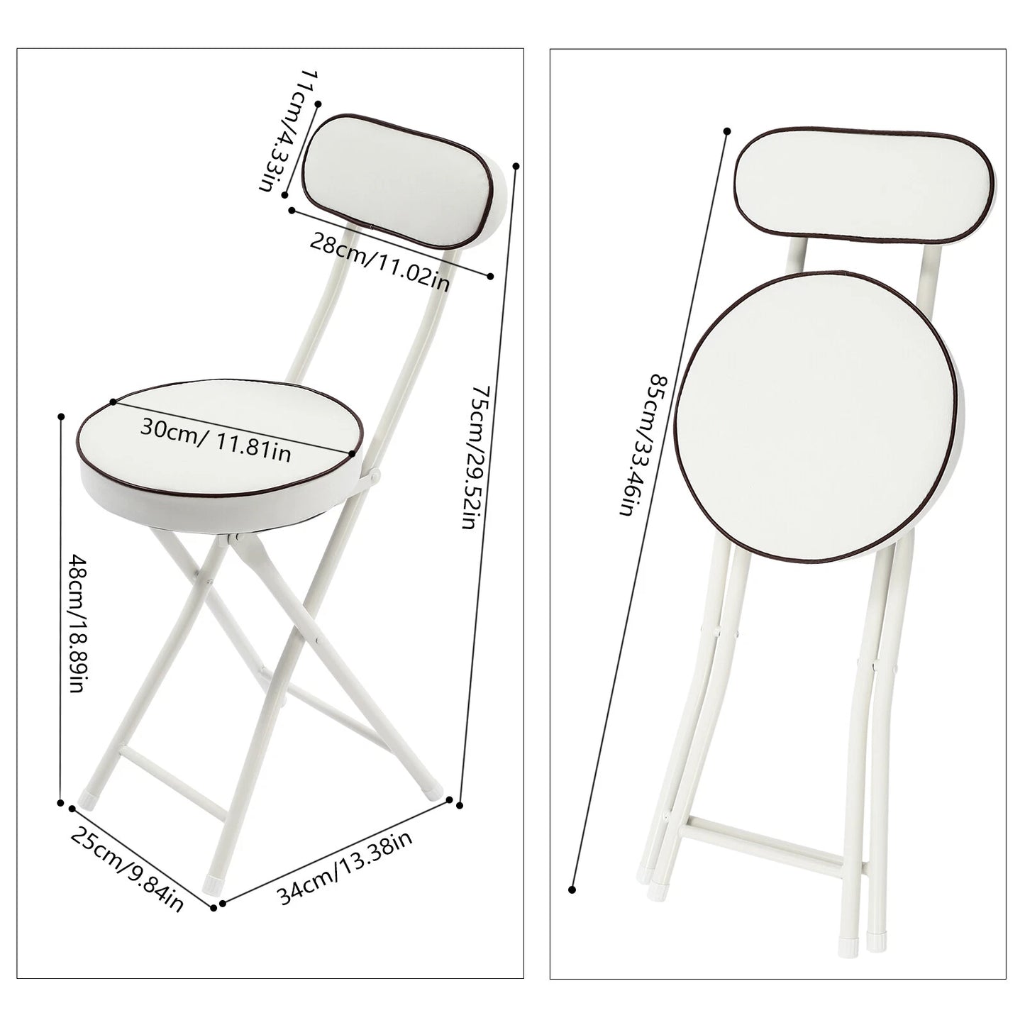 4PCS Upholstered Folding Counter & Bar Stools