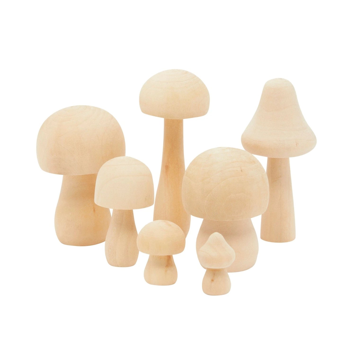 Mini Unfinished Wood Figurines (7 Sizes, 14 Pack)