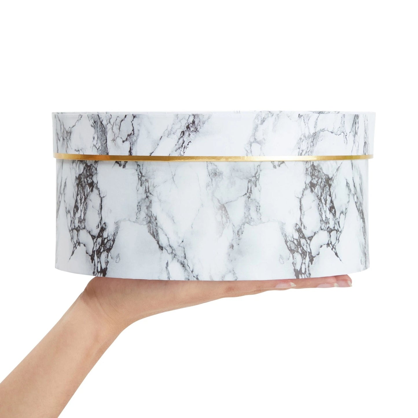 Round White Marble Gift Boxes with Lids – Set of 3