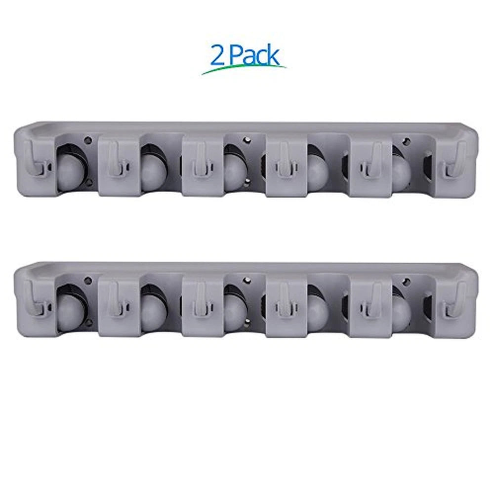 2-Pack Mop and Broom Holder Wall Organizer