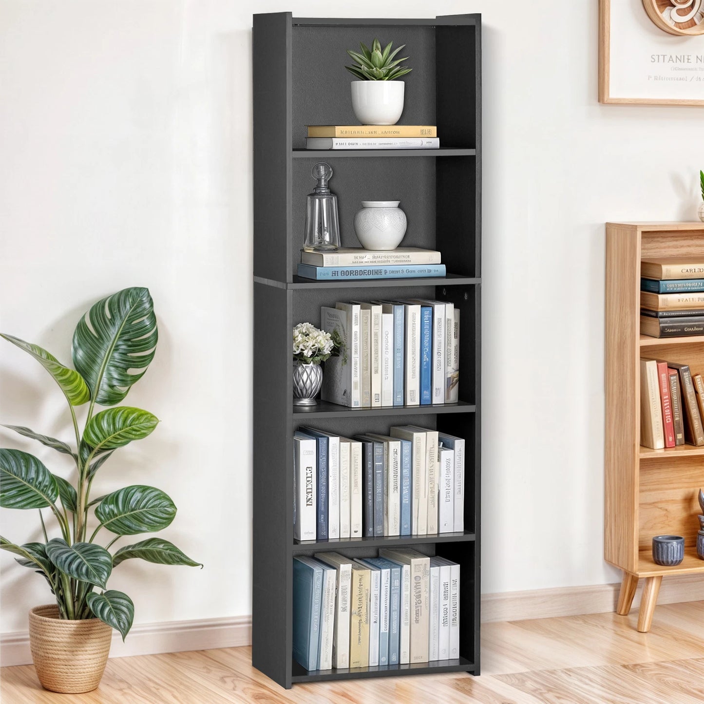 2-Pack 51'' Tall Bookcases – 5-Tier