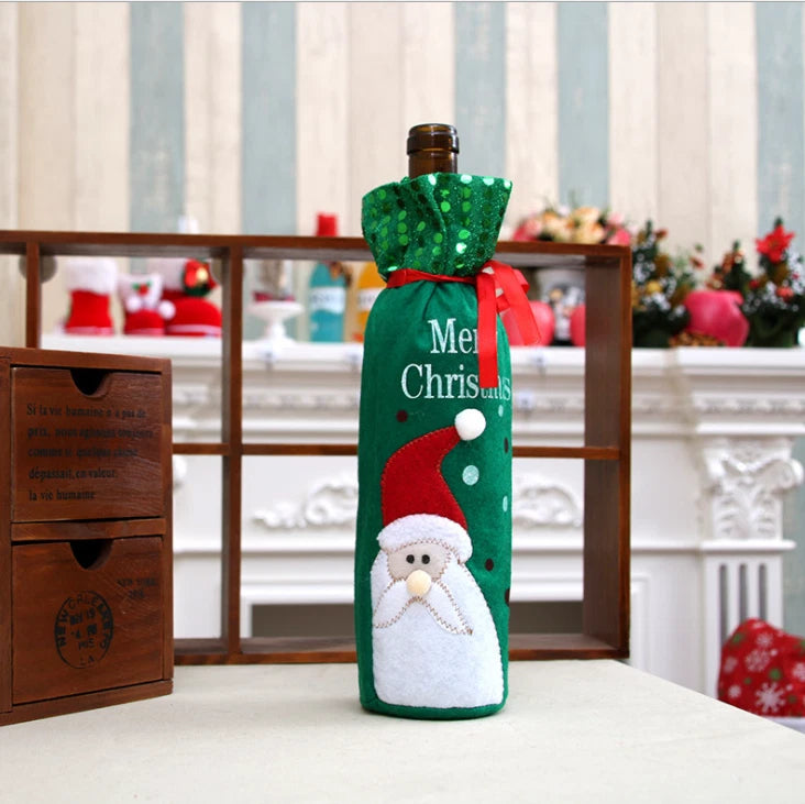 2 Pcs Christmas Wine Bottle Covers