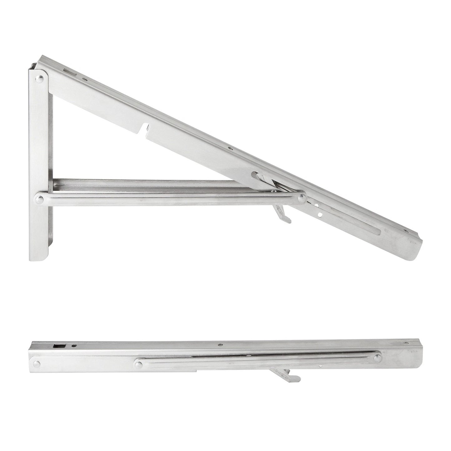 2x Folding Shelf L Brackets with Locking Hinge