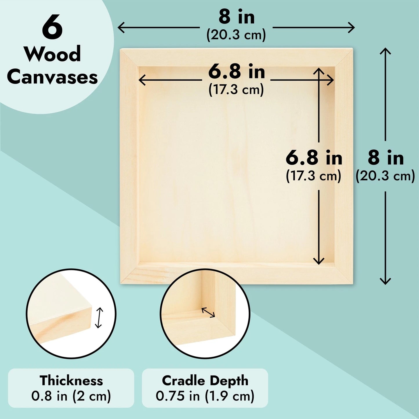 6-Pack Unfinished Wood Panels for Painting