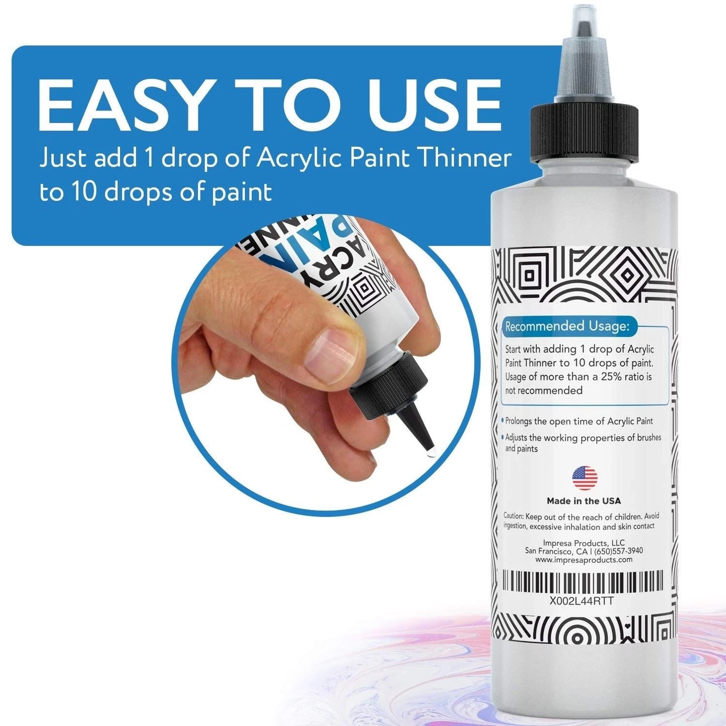 8oz Acrylic Paint Thinner for Slow Drying Acrylics