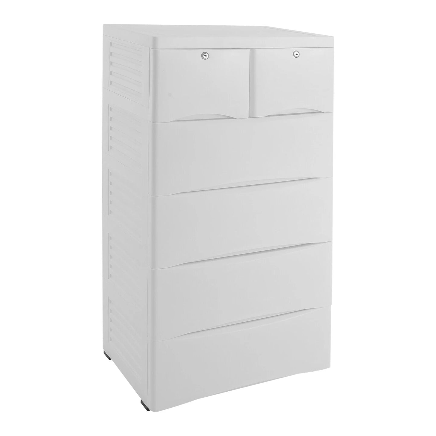 6-Drawer White Tall Dresser – Narrow Space-Saver Storage Chest