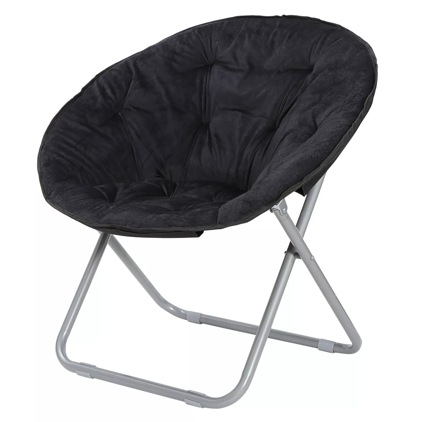 Folding Faux Fur Chair with Metal Frame