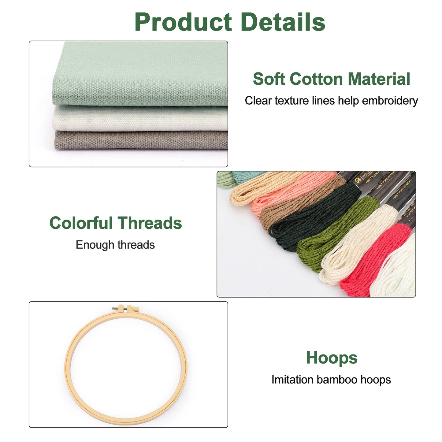 3 Sets Embroidery Kit