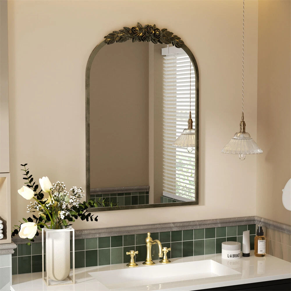 Arched Antique Baroque Wall Mirror