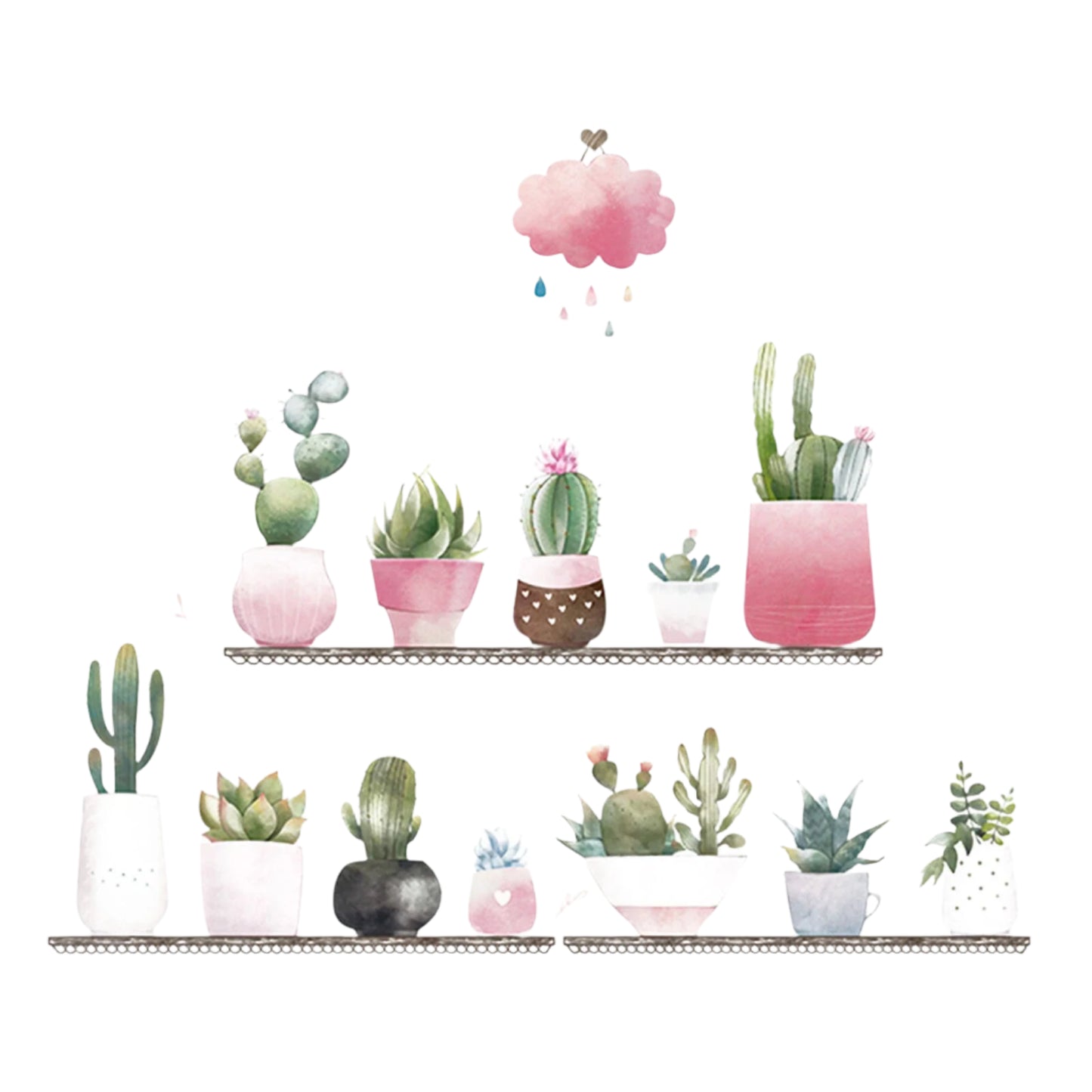 Succulent Plant Wall Stickers