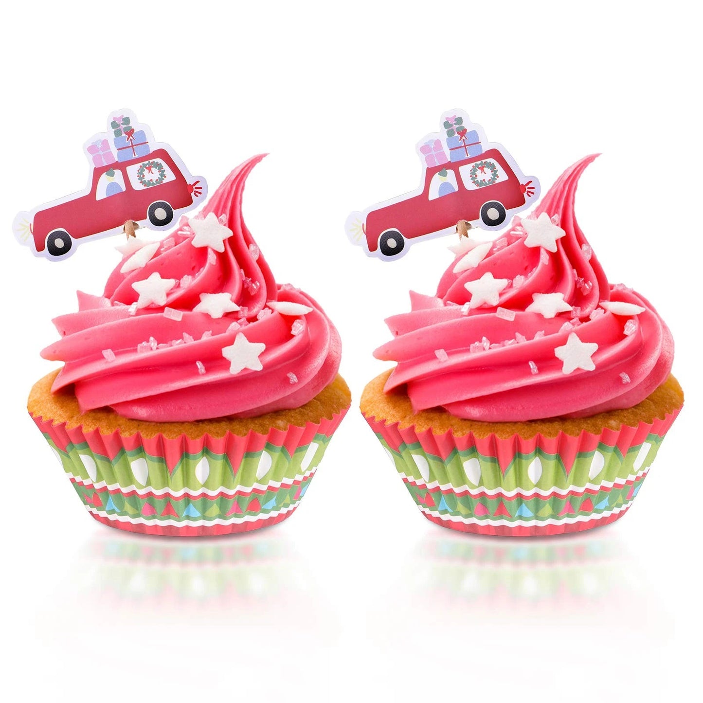 50 Pack Cupcake Muffin Liners with 50 Gingerbread Man Toppers