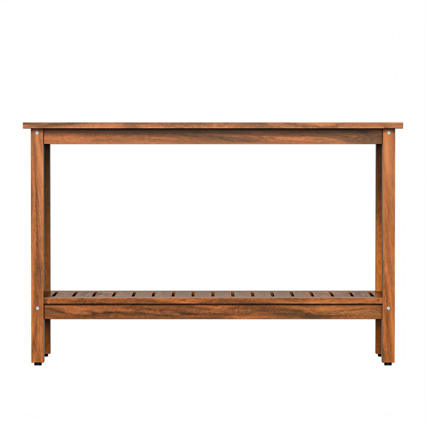 48" Wooden Patio Console Table with 2-Tier Storage Shelf