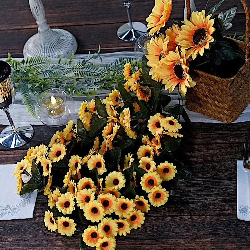 22" Silk Sunflowers Artificial Hanging Vine Bush