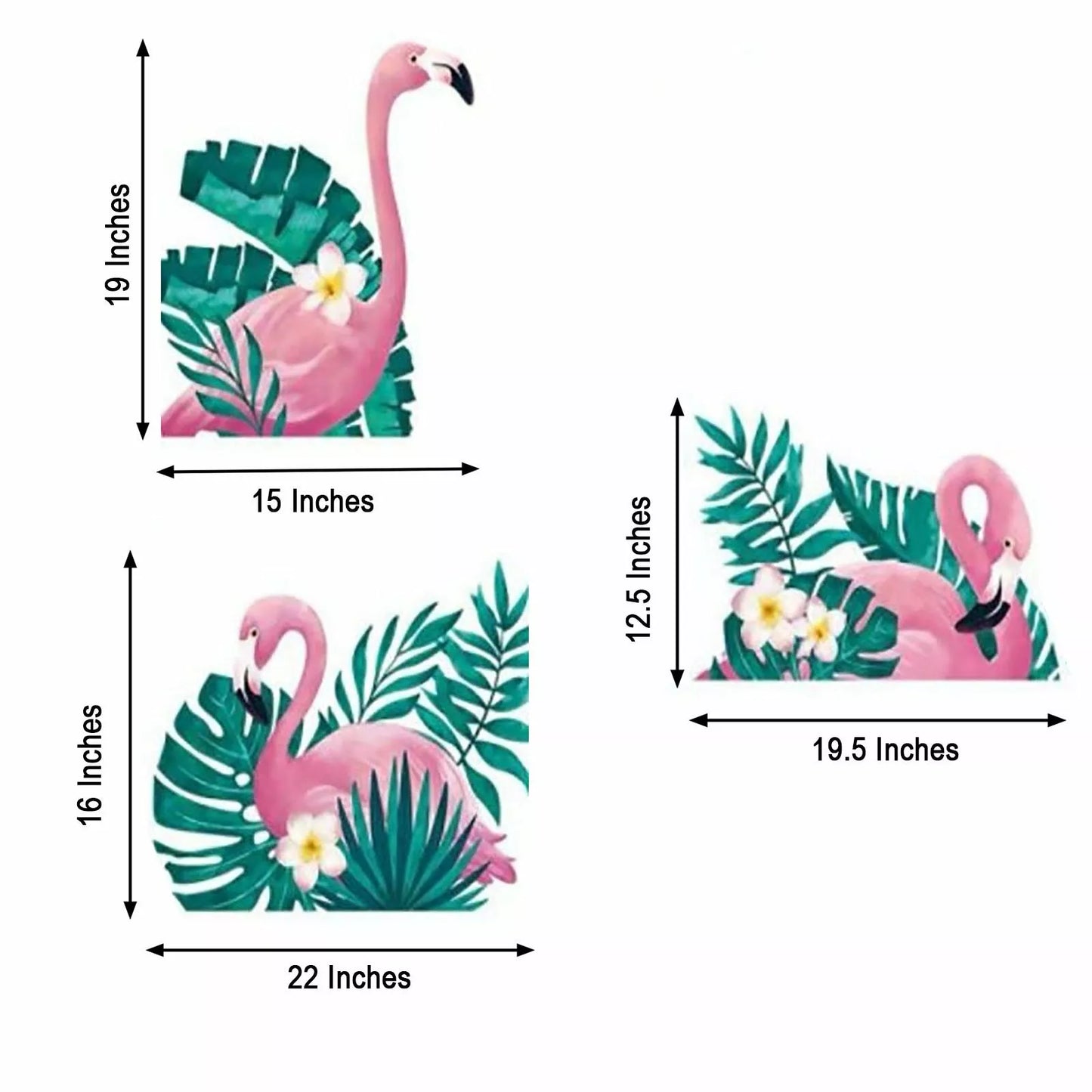 Pink Green Flamingo PVC Wall Stickers