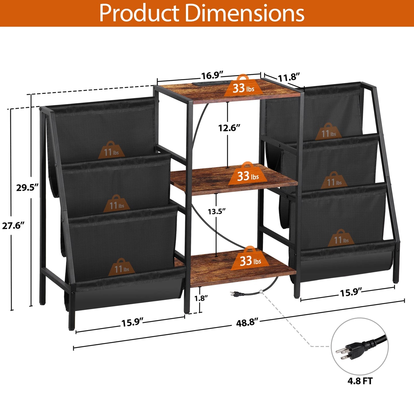 Record Player Stand with Vinyl Storage