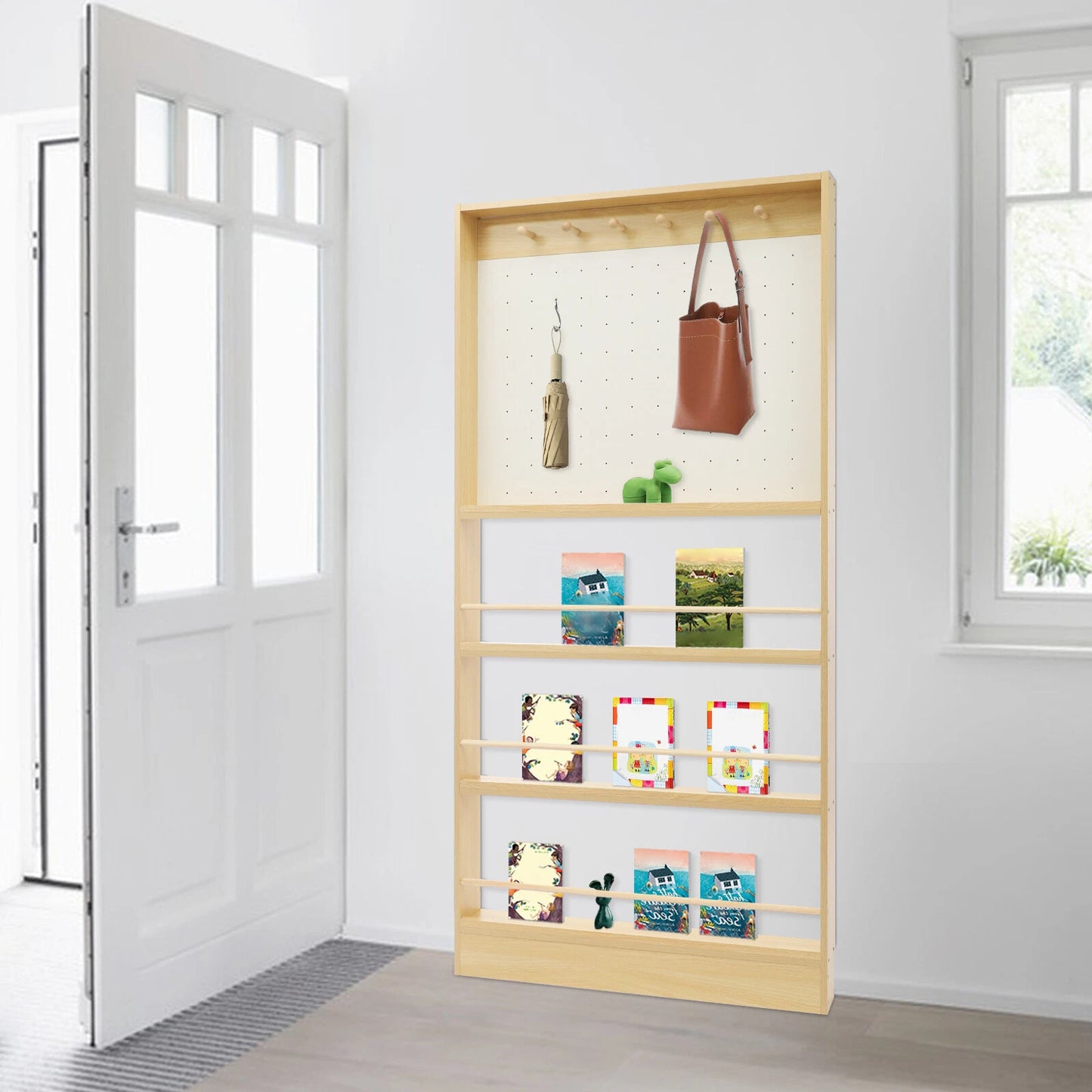 Behind-Door Bookshelf & Pegboard Storage Cabinet